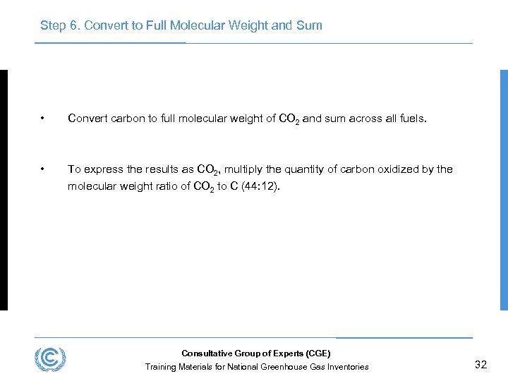 Step 6. Convert to Full Molecular Weight and Sum • Convert carbon to full