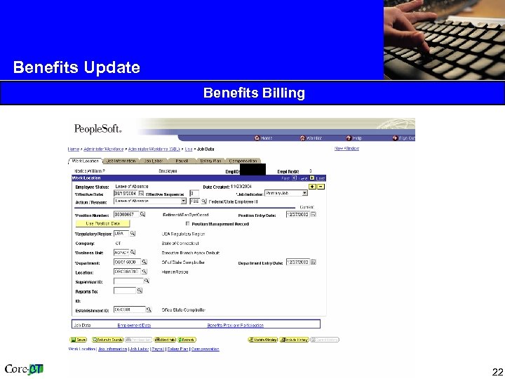 Benefits Update Benefits Billing 22 
