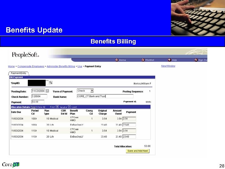 Benefits Update Benefits Billing 28 