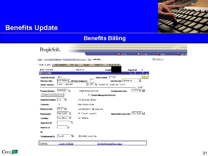 Benefits Update Benefits Billing 31 
