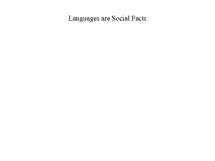 Languages are Social Facts 