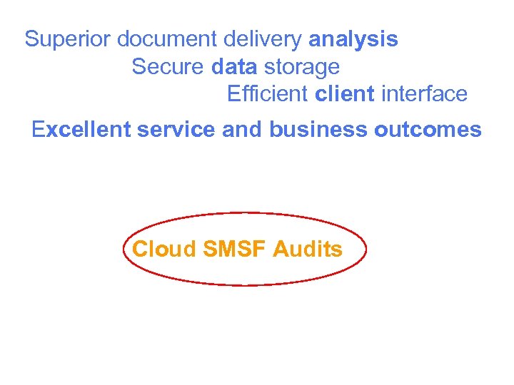 Superior document delivery analysis Secure data storage Efficient client interface Excellent service and business