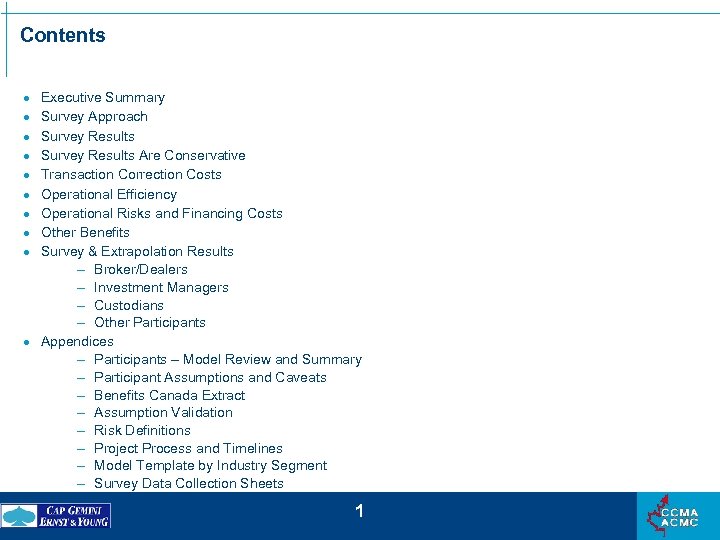 Contents · · · · · Executive Summary Survey Approach Survey Results Are Conservative