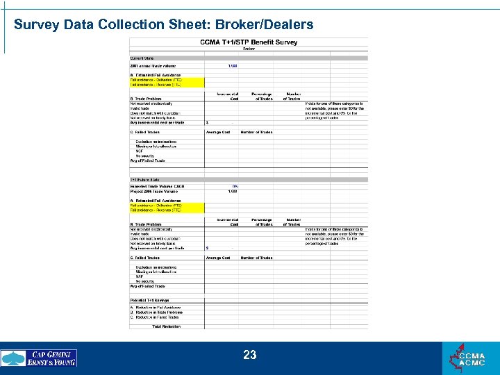 Survey Data Collection Sheet: Broker/Dealers 23 