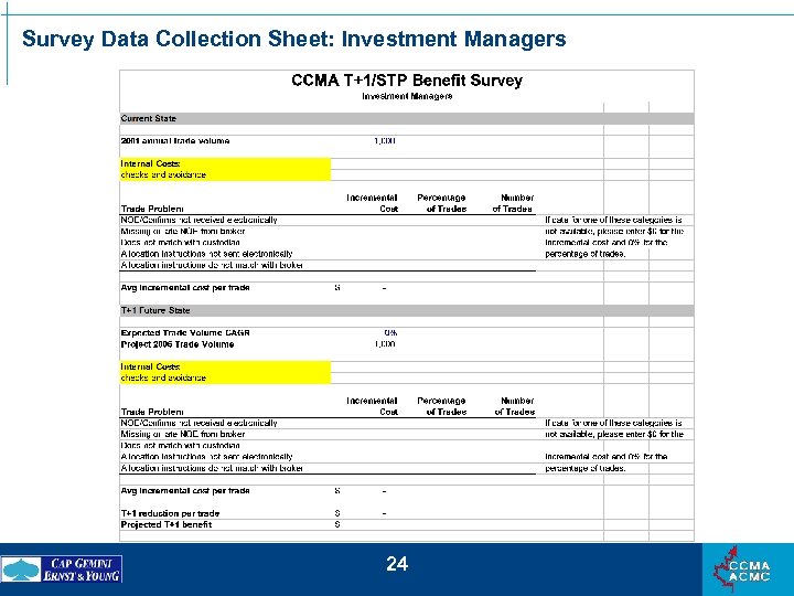 Survey Data Collection Sheet: Investment Managers 24 