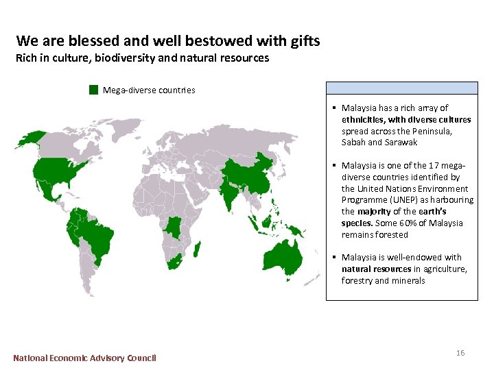 We are blessed and well bestowed with gifts Rich in culture, biodiversity and natural