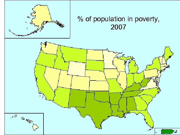 % of population in poverty, 2007 