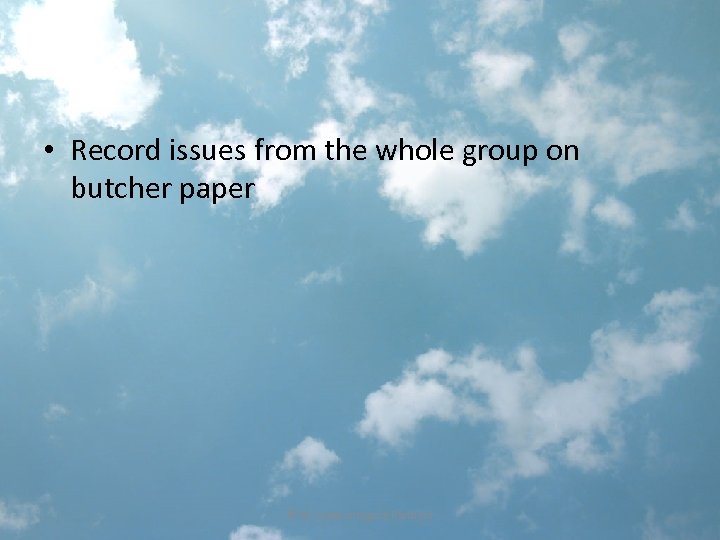  • Record issues from the whole group on butcher paper © M. Leahy