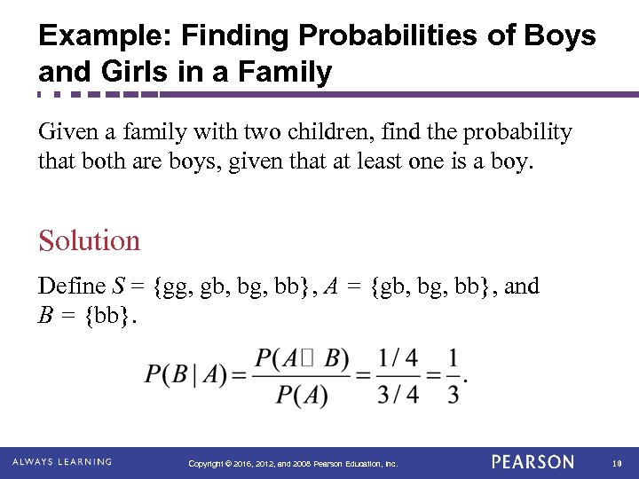 Example: Finding Probabilities of Boys and Girls in a Family Given a family with