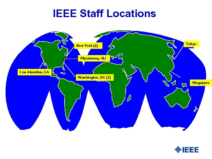 IEEE Staff Locations New York (2) Tokyo Piscataway, NJ Los Alamitos, CA Washington, DC