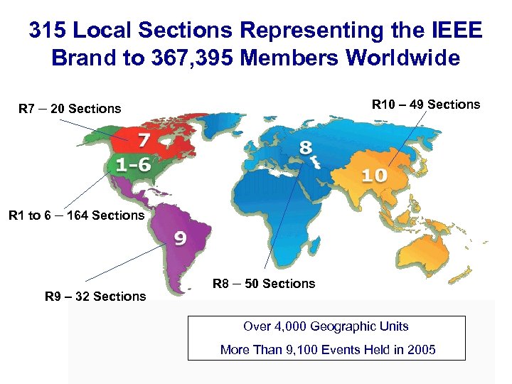 315 Local Sections Representing the IEEE Brand to 367, 395 Members Worldwide R 10