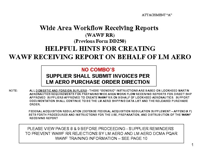 Attachment A Wide Area Workflow Receiving Reports Wawf