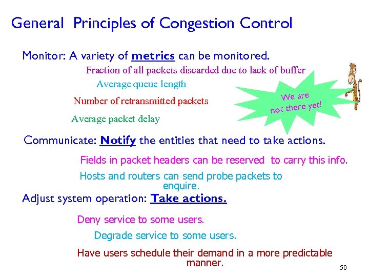 General Principles of Congestion Control Monitor: A variety of metrics can be monitored. Fraction