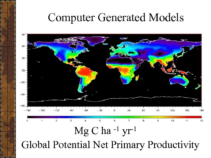 Computer Generated Models Mg C ha -1 yr-1 Global Potential Net Primary Productivity 