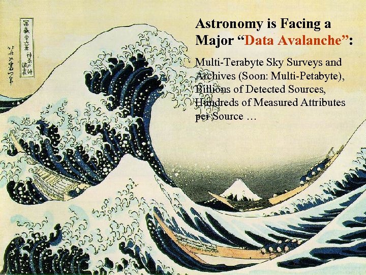 Astronomy is Facing a Major “Data Major Facing a Avalanche”: Data Avalanche Multi-Terabyte Sky