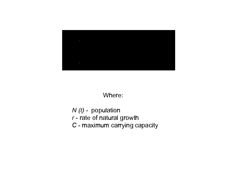 Where: N (t) - population r - rate of natural growth C - maximum