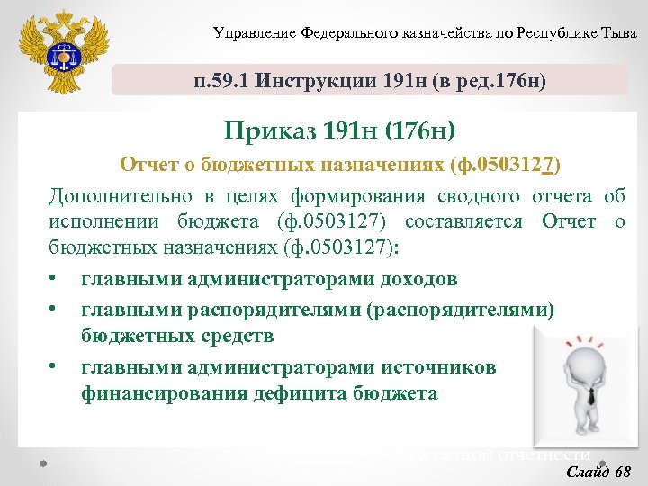 191н. Инструкция 191н. УФК по Республике Тыва. П.7 инструкции 191н с изменениями. Наименование учредителя УФК по Республике Тыва.