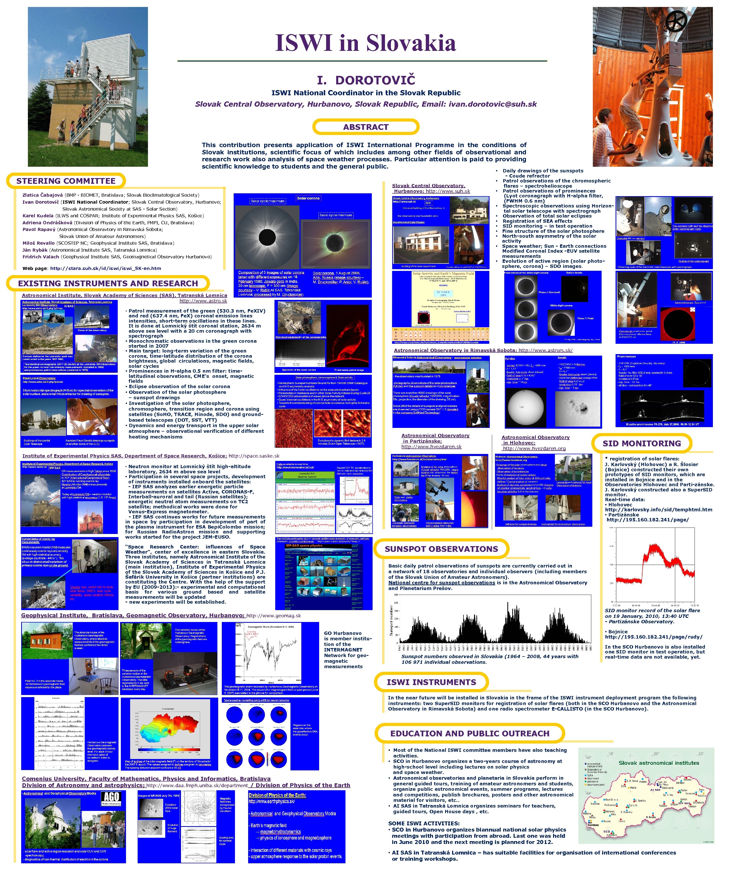 ISWI in Slovakia I. DOROTOVIČ ISWI National Coordinator in the Slovak Republic Slovak Central