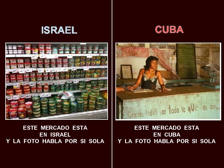 ISRAEL ESTE MERCADO ESTA EN ISRAEL Y LA FOTO HABLA POR SI SOLA CUBA