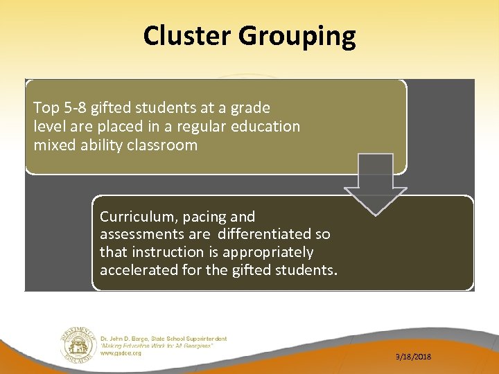 Cluster Grouping Top 5 -8 gifted students at a grade level are placed in