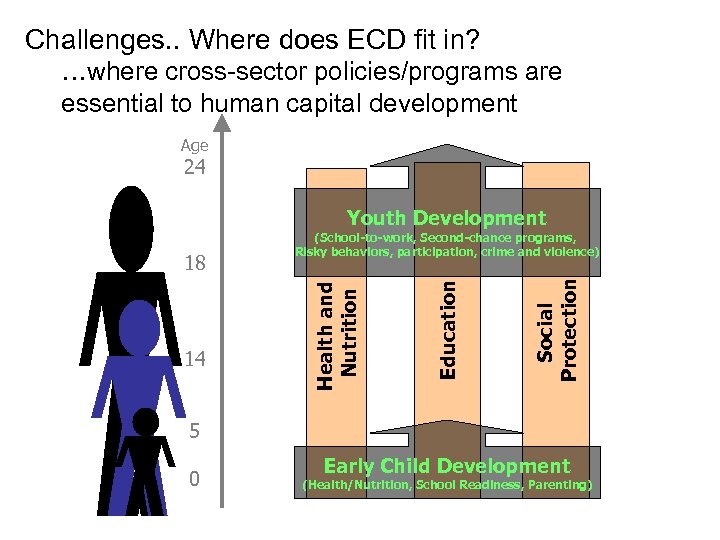 Challenges. . Where does ECD fit in? …where cross-sector policies/programs are essential to human