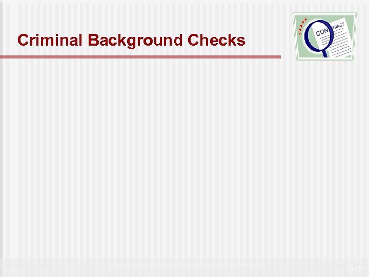 Criminal Background Checks 