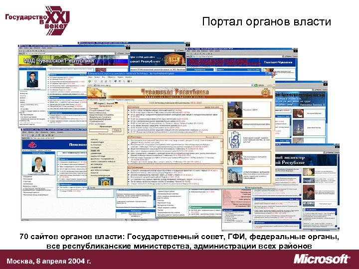 Портал органов власти 70 сайтов органов власти: Государственный совет, ГФИ, федеральные органы, все республиканские