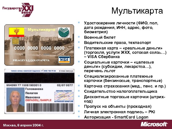 Мультикарта § Удостоверение личности (ФИО, пол, Мультикарта 0000 § § § 00/00 PELAGEYA I.