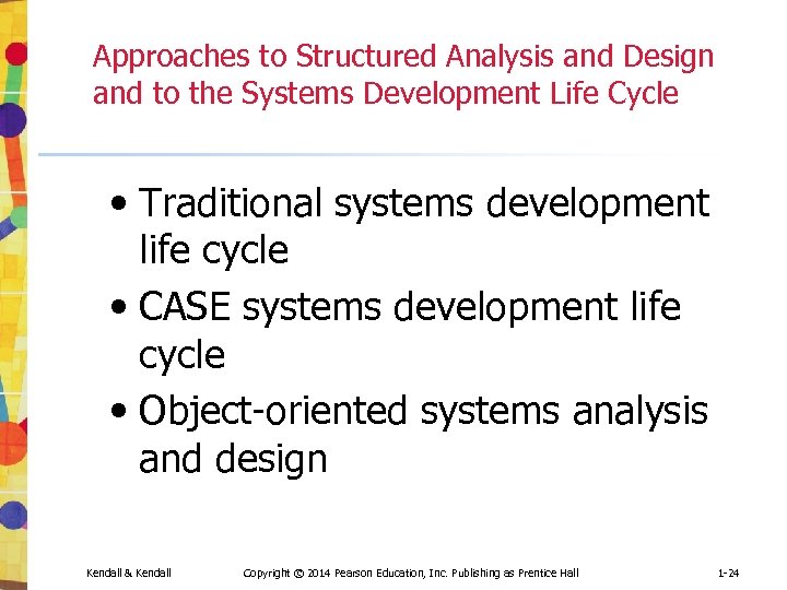 Approaches to Structured Analysis and Design and to the Systems Development Life Cycle •