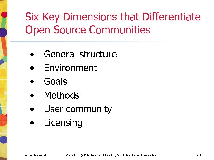 Six Key Dimensions that Differentiate Open Source Communities • • • General structure Environment