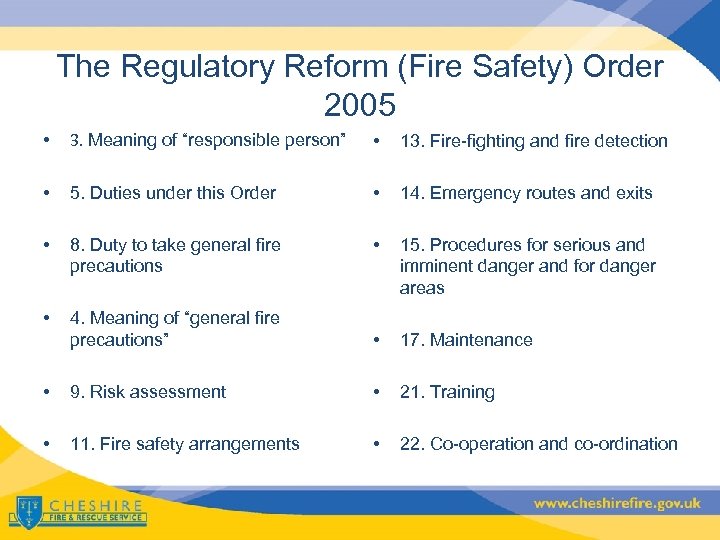 The Regulatory Reform (Fire Safety) Order 2005 • 3. Meaning of “responsible person” •
