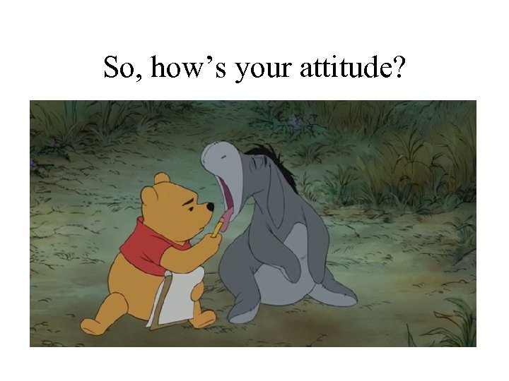 So, how’s your attitude? 