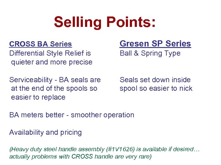 Selling Points: Selling points CROSS BA Series Differential Style Relief is quieter and more