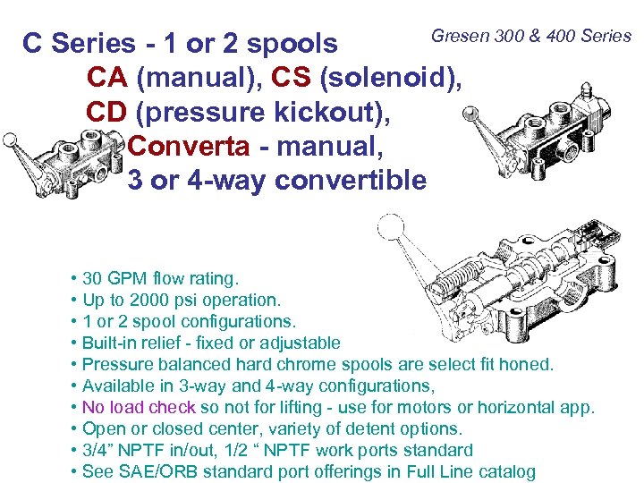 Gresen 300 & 400 Series C Series - 1 or 2 spools C CA