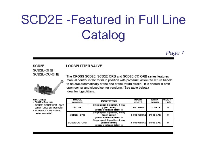 SCD 2 E -Featured in Full Line Catalog Page 7 