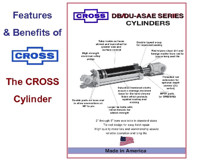 Features & Benefits of The CROSS Cylinder features 