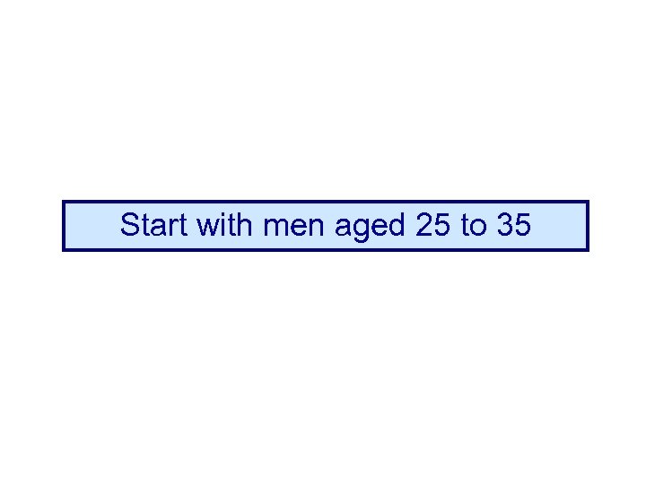 Start with men aged 25 to 35 