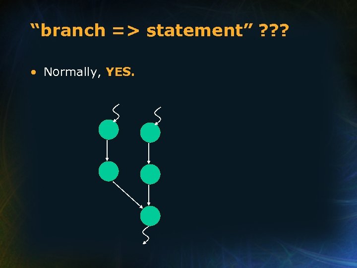 “branch => statement” ? ? ? • Normally, YES. 