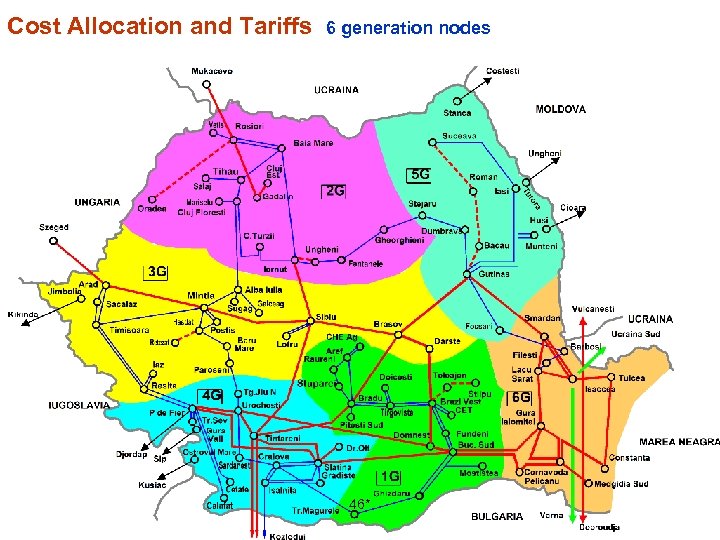 Cost Allocation and Tariffs 6 generation nodes This component can be applied either to