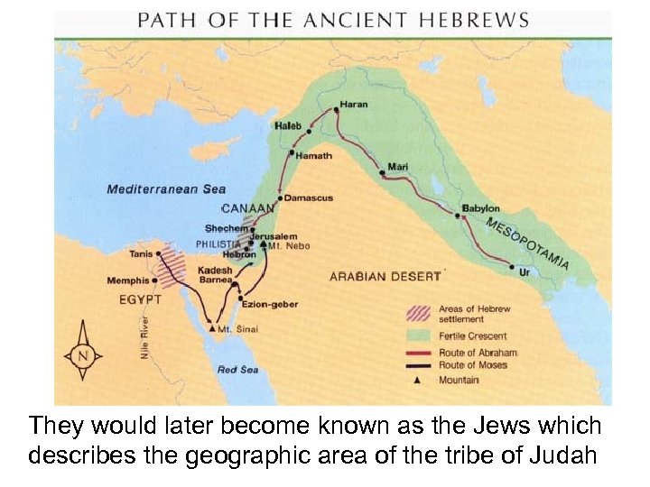 They would later become known as the Jews which describes the geographic area of