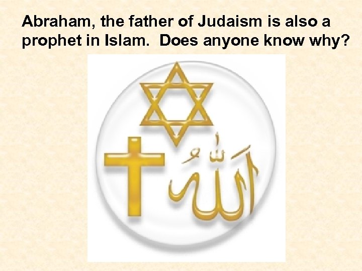 Abraham, the father of Judaism is also a prophet in Islam. Does anyone know