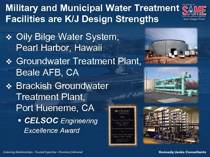 Military and Municipal Water Treatment Facilities are K/J Design Strengths Oily Bilge Water System,