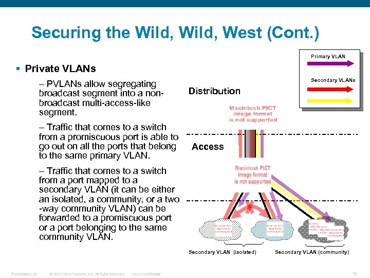 Securing the Wild, West (Cont. ) Primary VLAN § Private VLANs – PVLANs allow