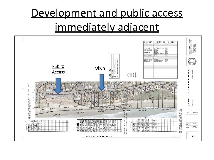 Development and public access immediately adjacent Public Access Okun 