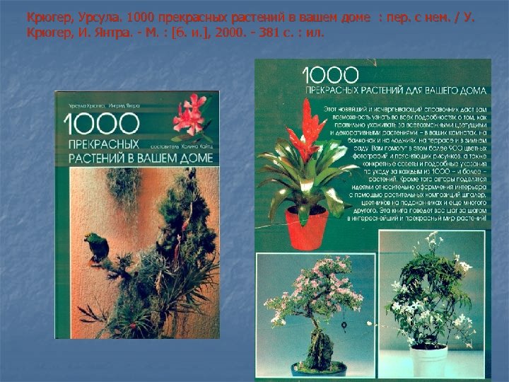 Крюгер, Урсула. 1000 прекрасных растений в вашем доме : пер. с нем. / У.