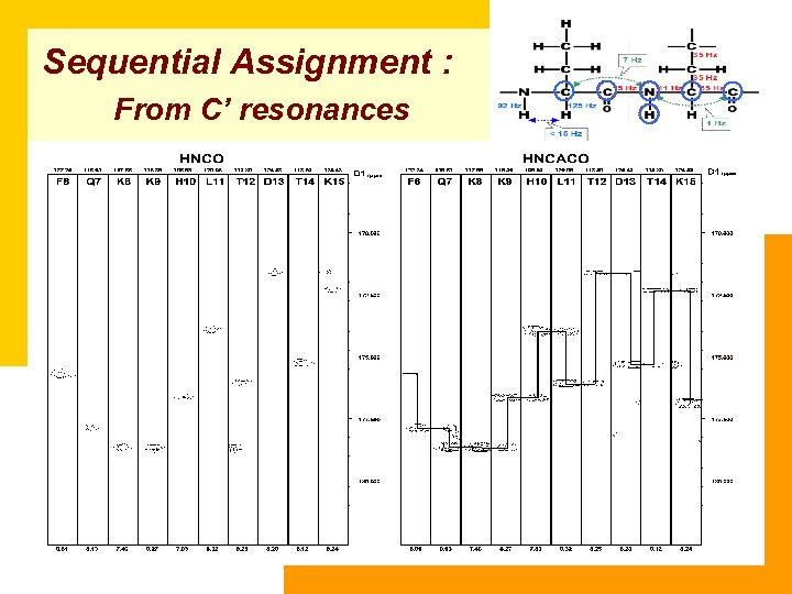 Sequential Assignment : From C’ resonances 