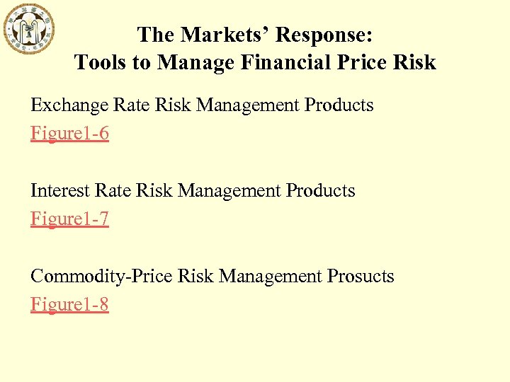 The Markets’ Response: Tools to Manage Financial Price Risk Exchange Rate Risk Management Products