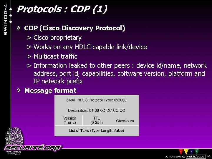 Protocols : CDP (1) » CDP (Cisco Discovery Protocol) > Cisco proprietary > Works