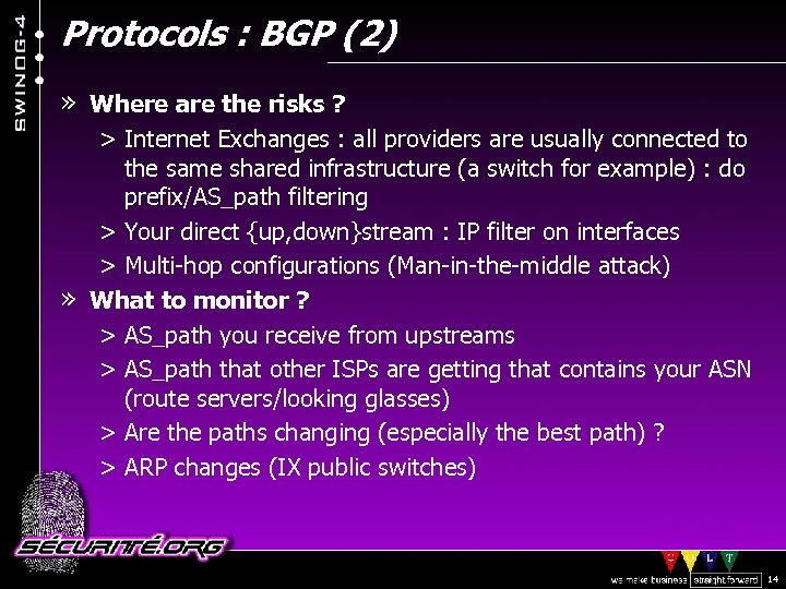 Protocols : BGP (2) » Where are the risks ? > Internet Exchanges :