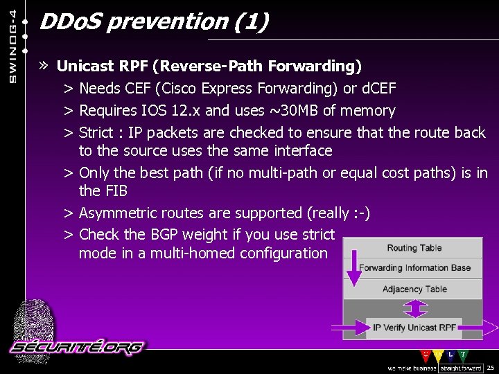 DDo. S prevention (1) » Unicast RPF (Reverse-Path Forwarding) > Needs CEF (Cisco Express